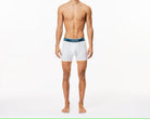 Lacoste Men's Stretch Cotton Boxer Briefs 3 Pack- Black / White / Grey Chine NUA