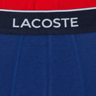Lacoste Men's Stretch Cotton Boxer Briefs 3 Pack- Navy Blue / Red / Blue