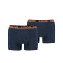 Head Mens 2 Pack Cotton Stretch Boxer Briefs - Peacoat/Orange Pants