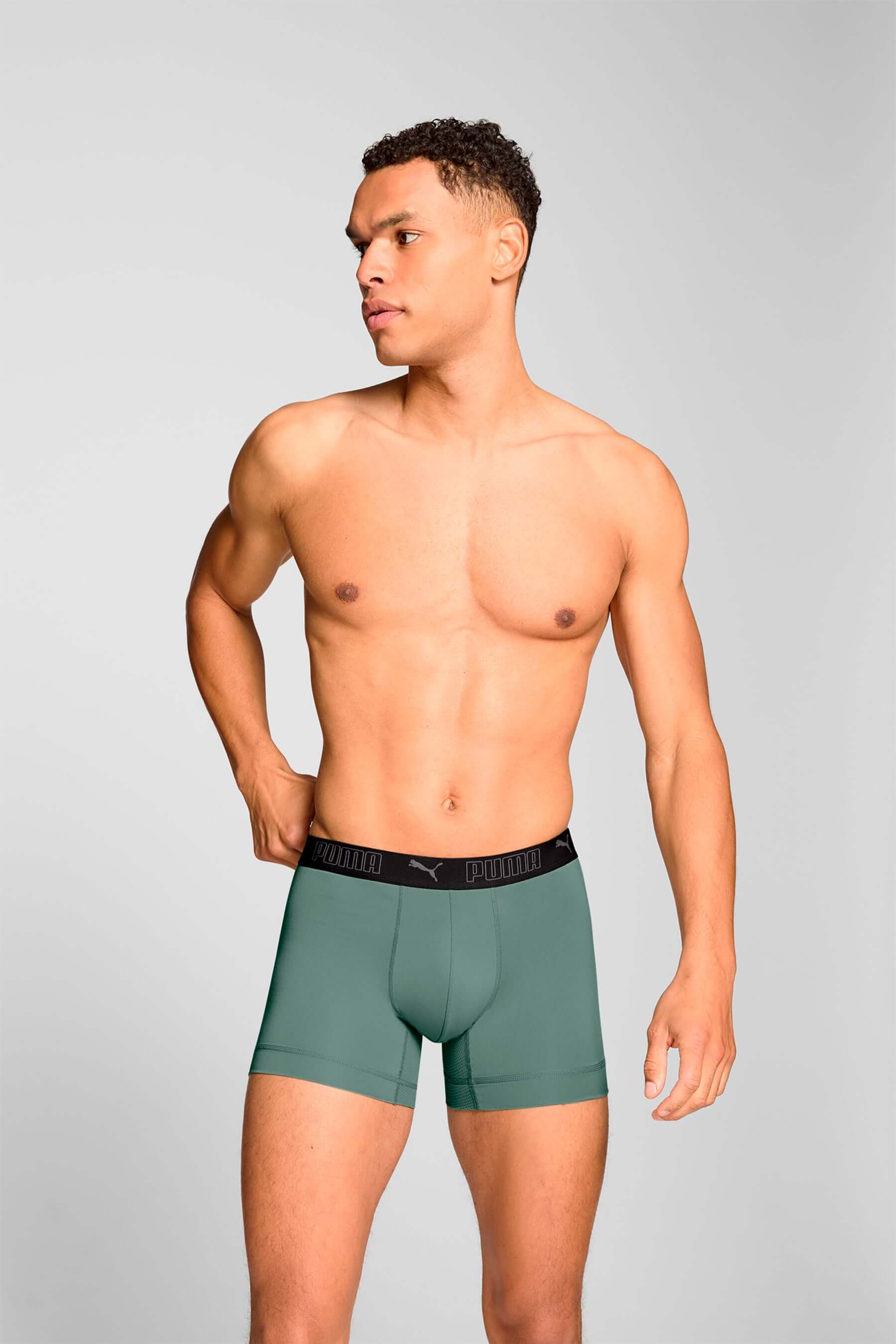 Puma Sports Microfiber 2 Pack Boxers - Green / Black