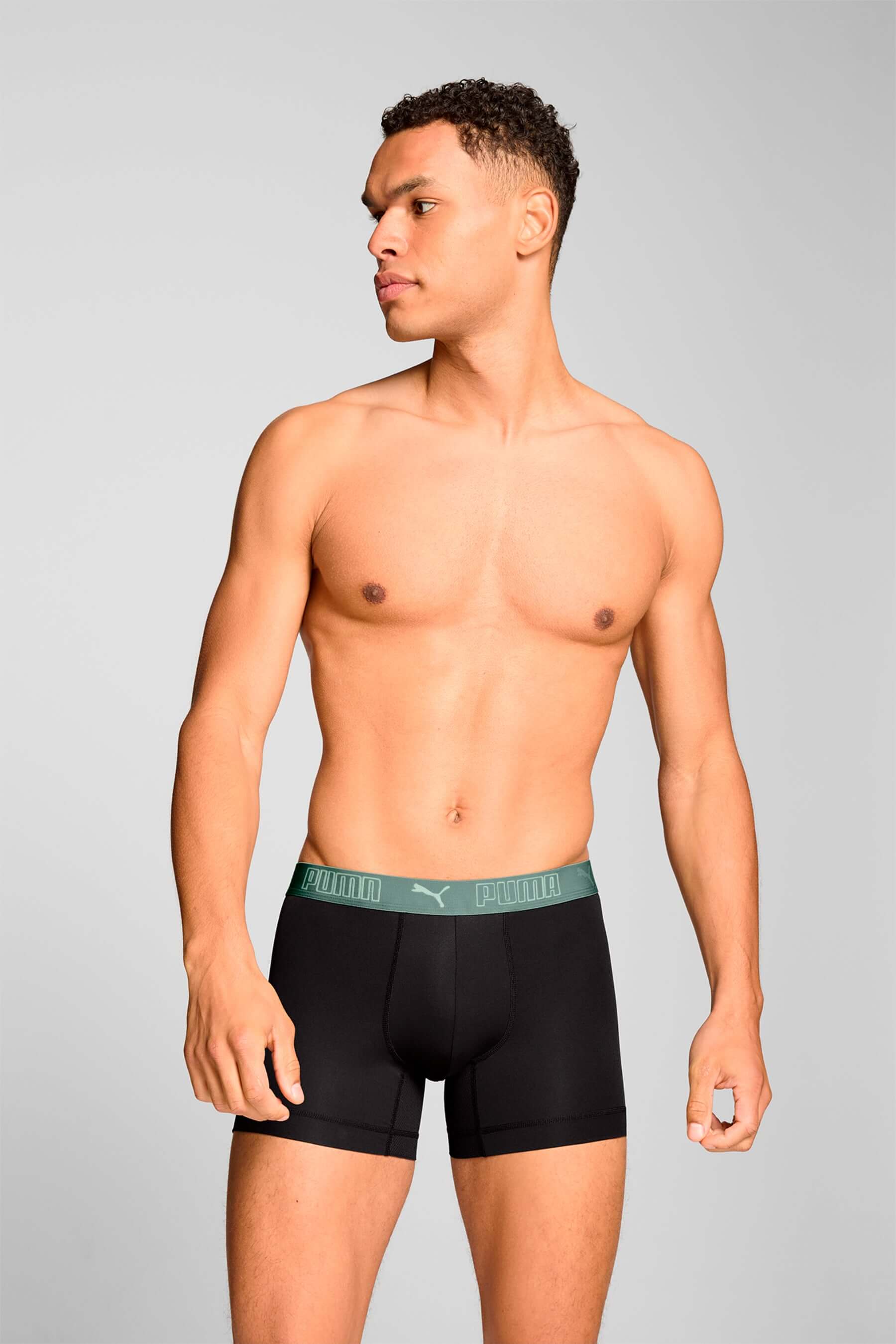 Puma Sports Microfiber 2 Pack Boxers - Green / Black