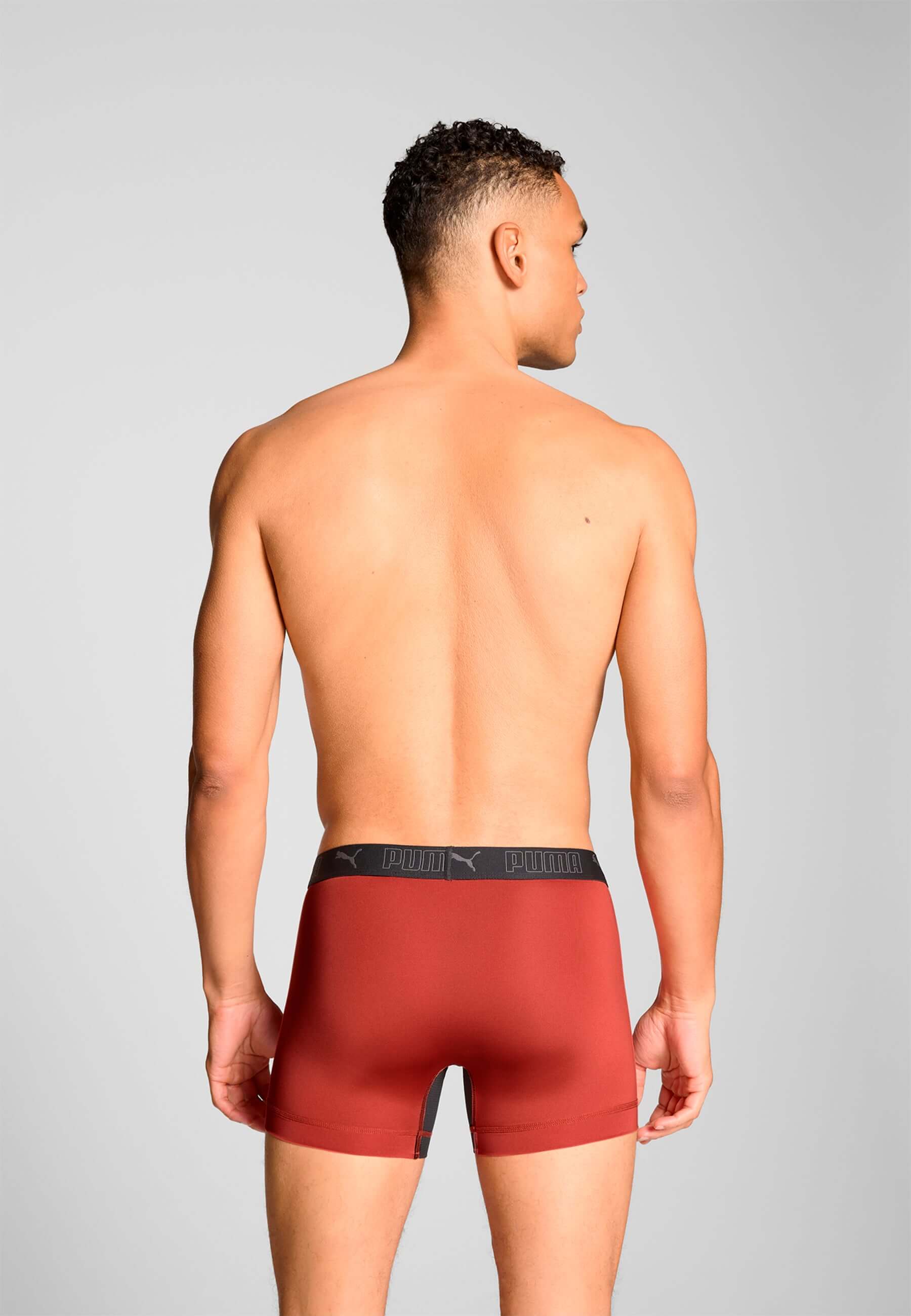 Puma Sports Microfiber 2 Pack Boxers - Red Fire / Black