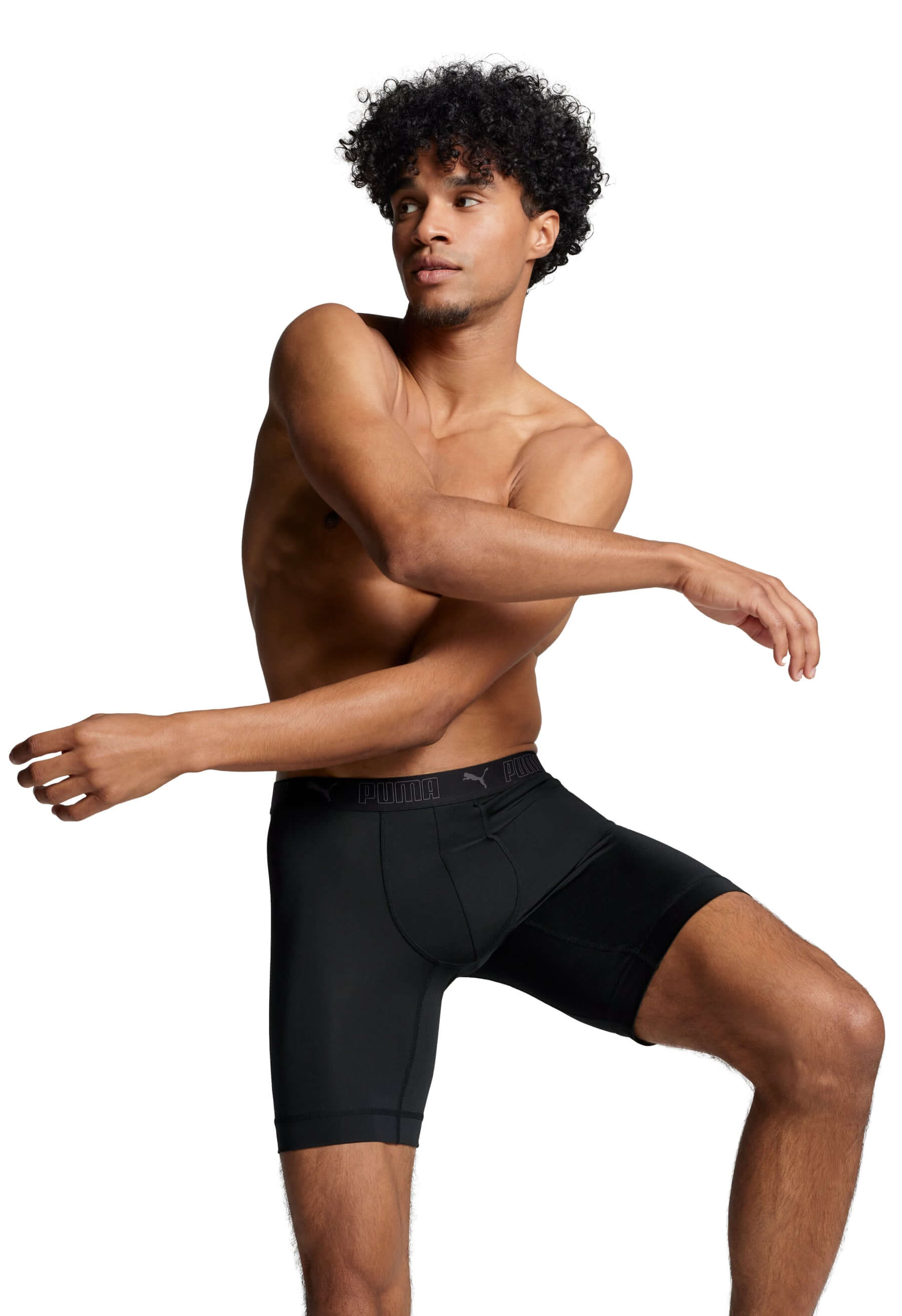 Puma Sports Microfiber 2 Pack Long Boxers - Black