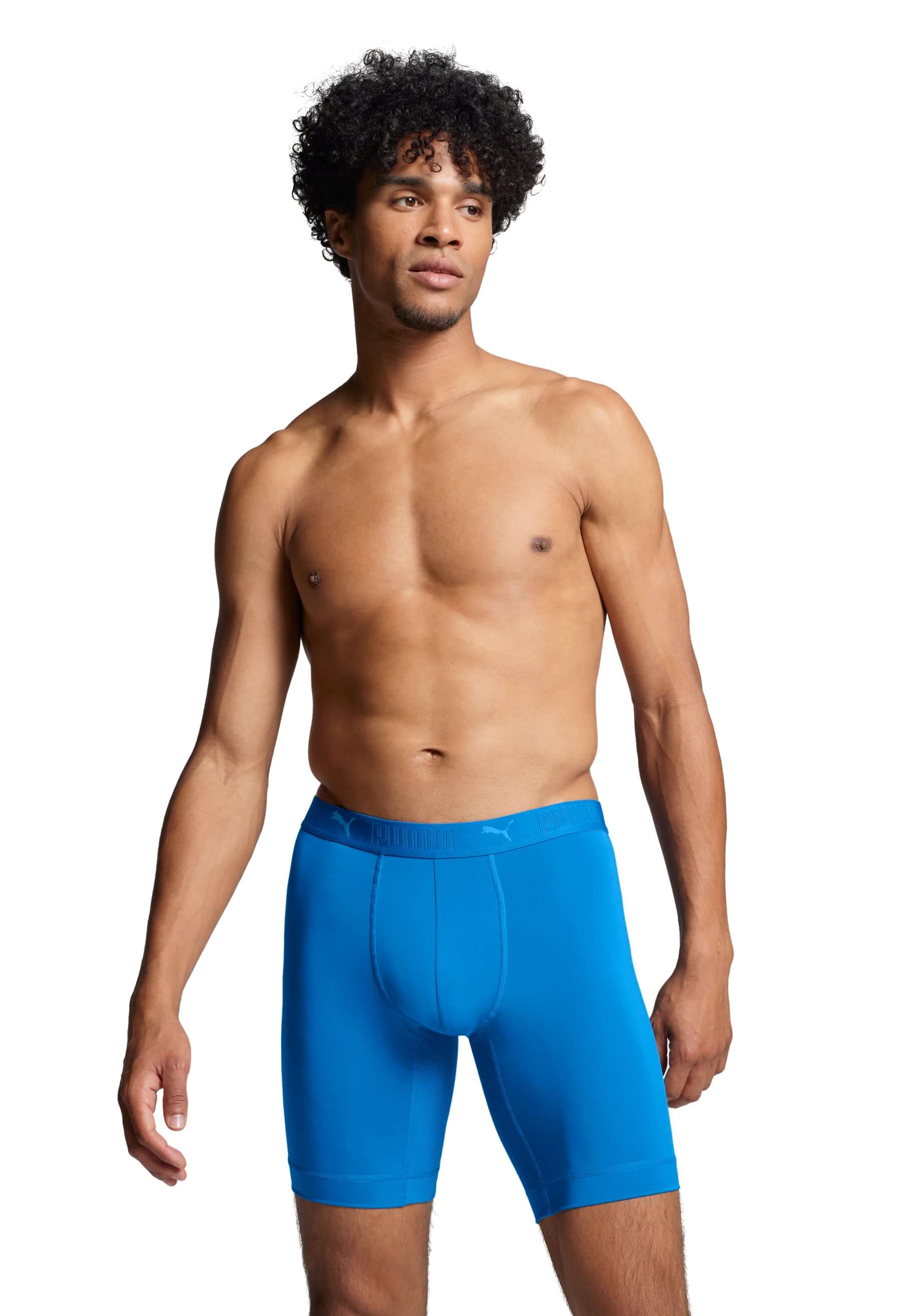 Puma Sports Microfiber 2 Pack Long Boxers - Blue