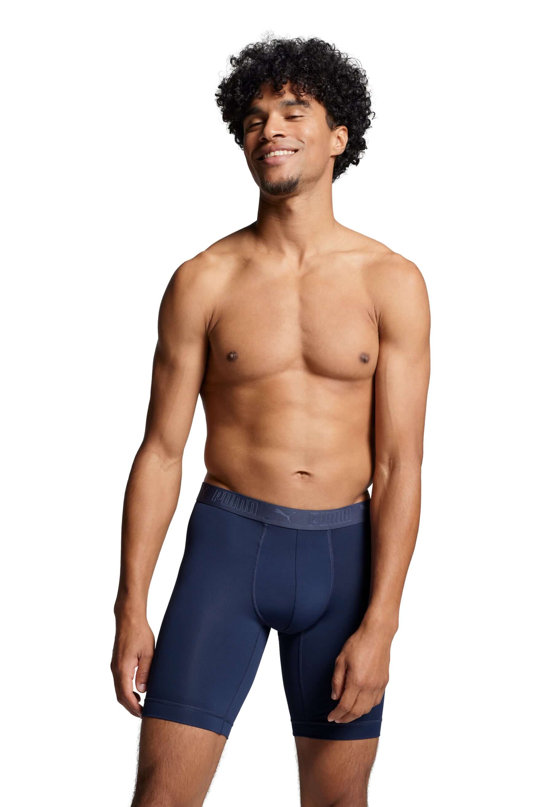 Puma Sports Microfiber 2 Pack Long Boxers - Blue
