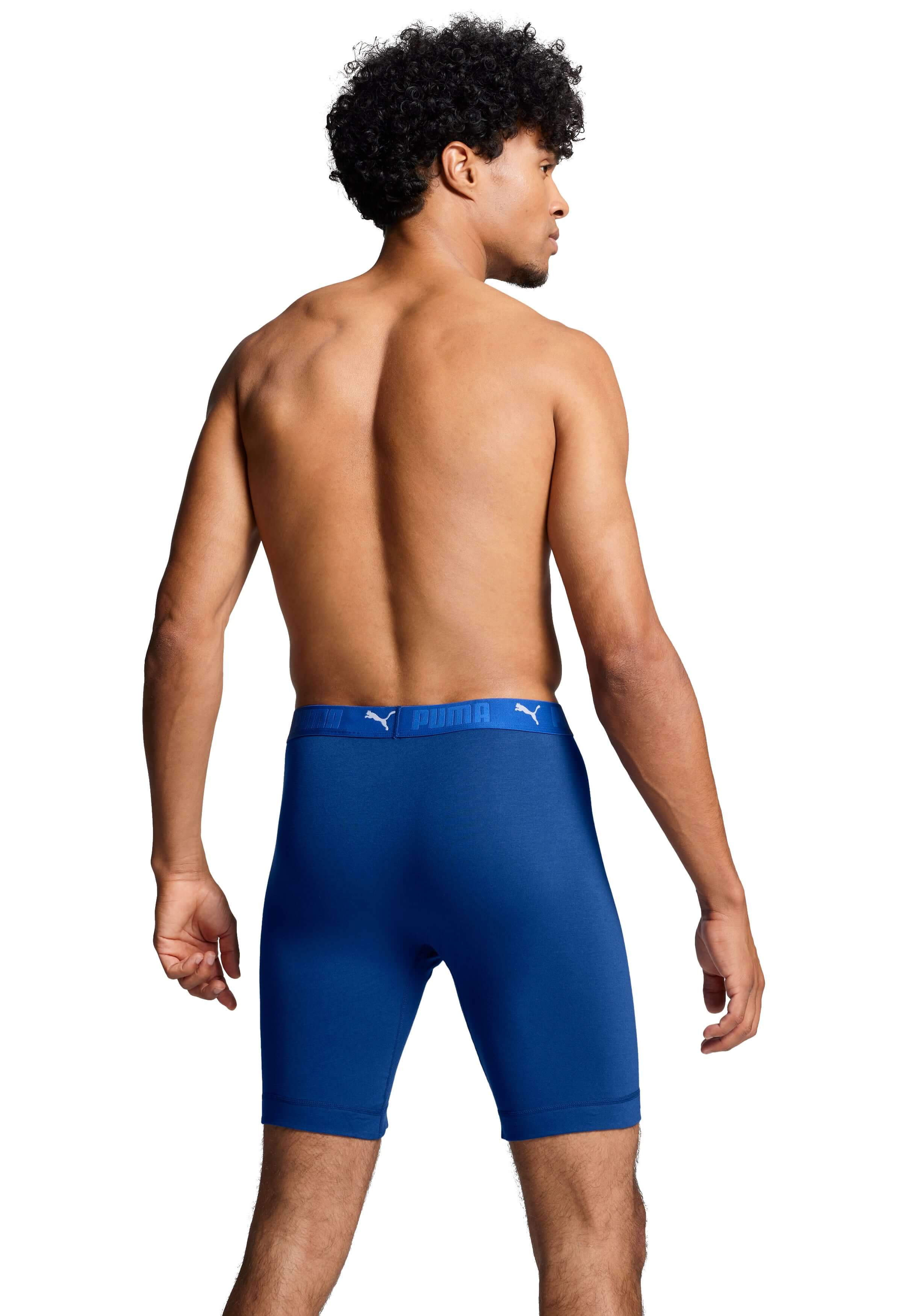 Puma Sports Cotton 2 Pack Long Boxers - Blue