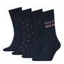 Tommy Hilfiger Men 4 Pack Tin Gift Box Crew Socks (Navy)