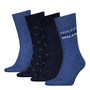 Tommy Hilfiger Men 4 Pack Tin Gift Box Crew Socks (Jeans)