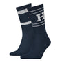 Tommy Hilfiger Men 2 Pack Sport Patch Crew Socks (Navy)