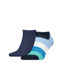Tommy Hilfiger Mens 2 Pack Lighthouse Stripe Sneaker Socks (Blue)