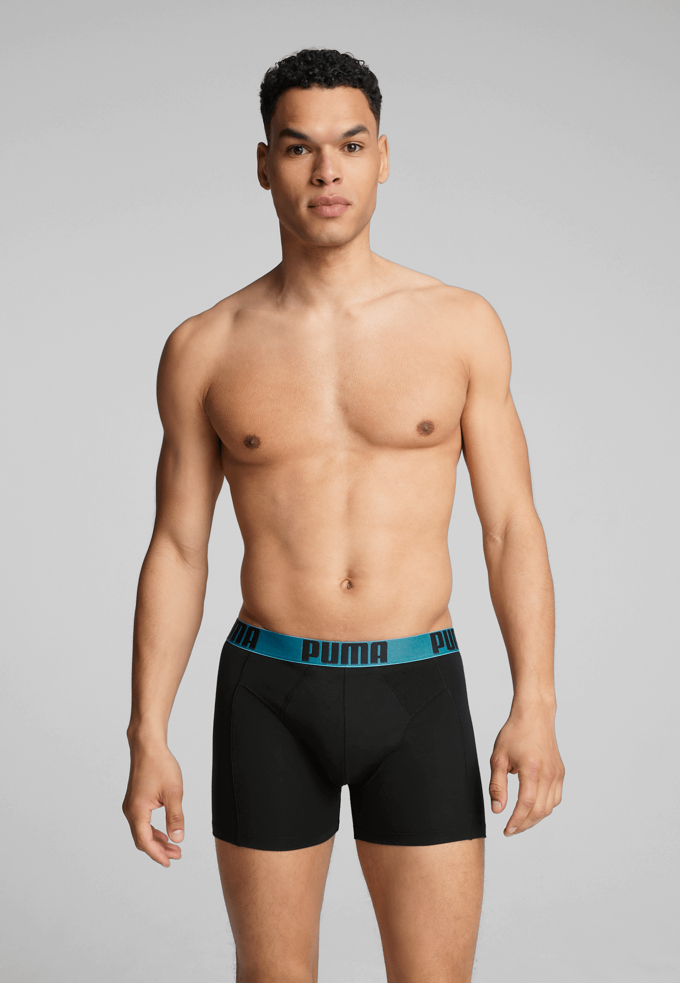 Puma Men New Pouch 2 Pack Boxers - Regal Blue / Black