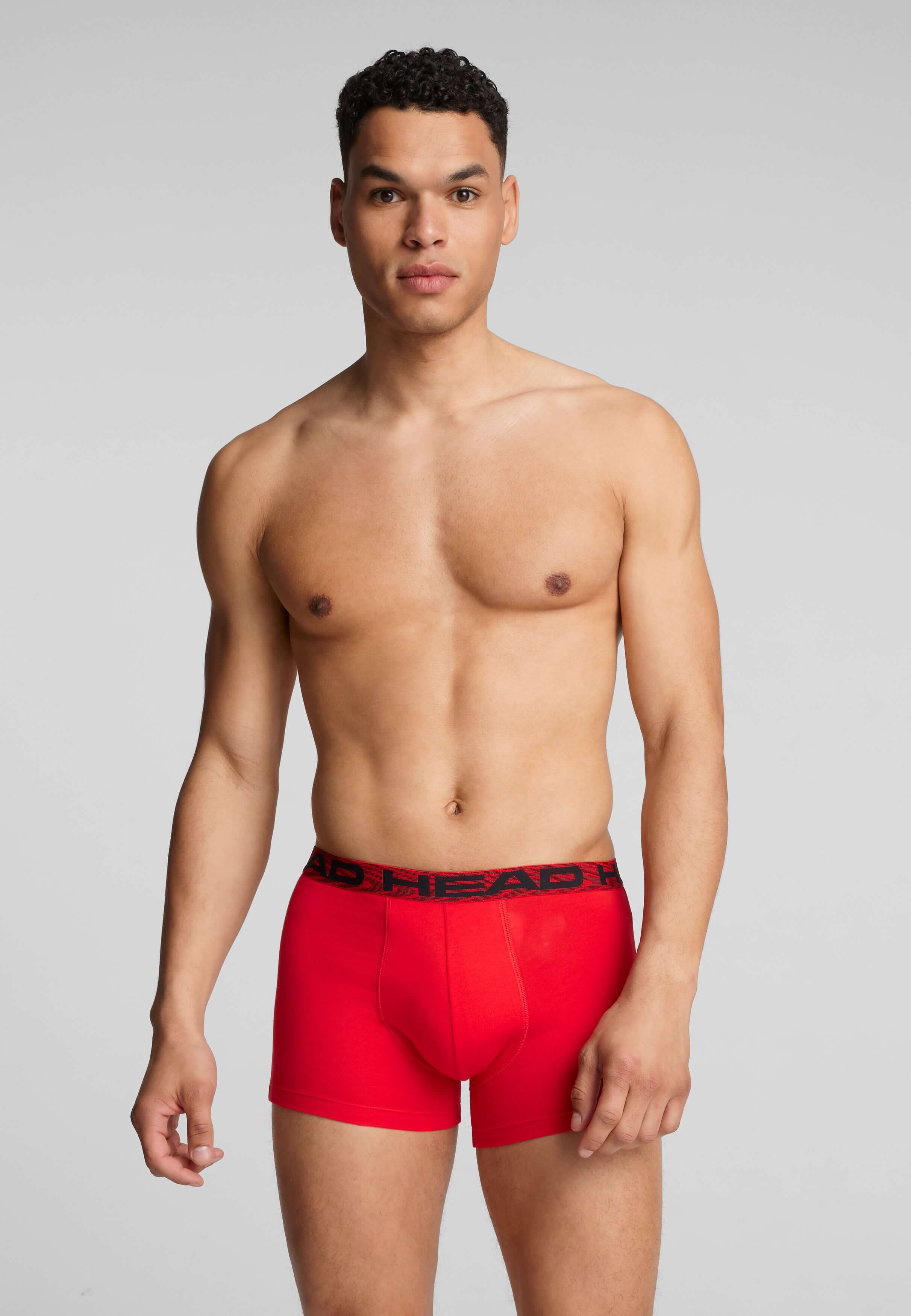 Head Mens 2 Pack Cotton Stretch Boxer Briefs - Black/Red Pants