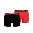 Head Mens 2 Pack Cotton Stretch Boxer Briefs - Black/Red Pants