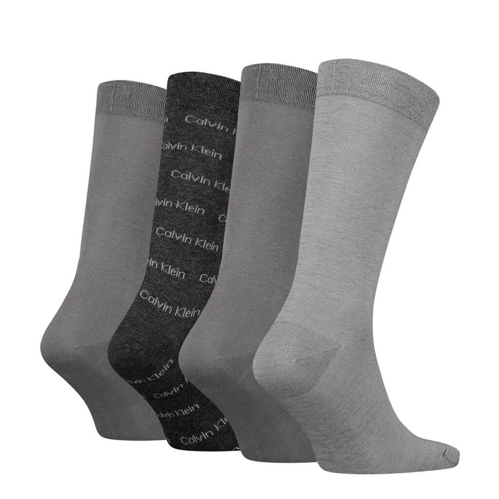 Calvin Klein 4 Pairs Of Socks Box With All Over Logo - Black Combo - Gift Pack
