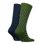Tommy Hilfiger Men Socks 2 Pack Graphic (Army Green)