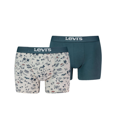 Levi's 2 Pack Beach Go AOP Boxer Briefs - Marshmellow / Blue Slate