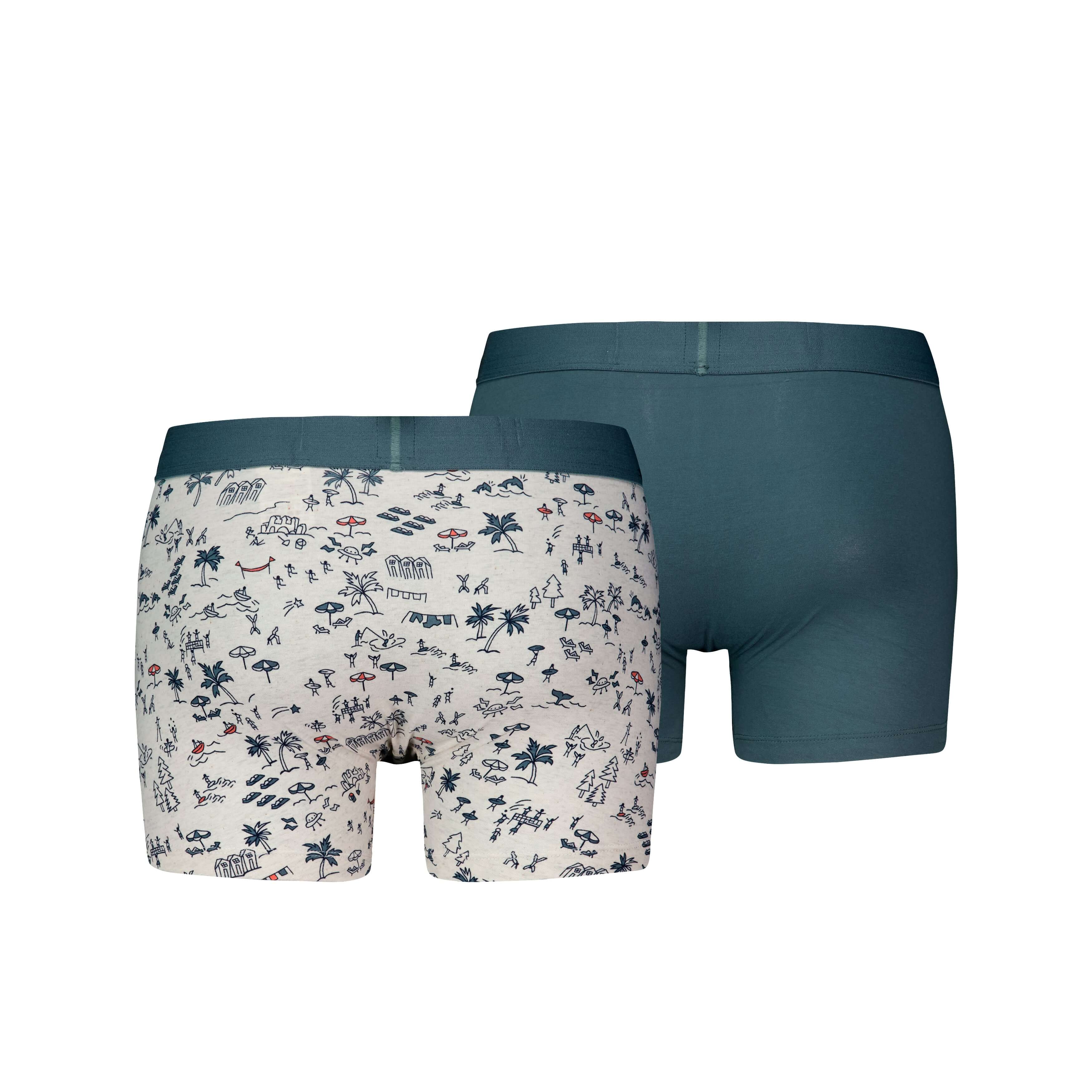Levi’s Herren-Boxershorts »Parrot Paradise« (2er Pack) – Bequeme Baumwolle, Elastisch, Buntes Design – Sommer-Feeling
