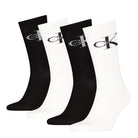 4  pairs of black / white socks with a logo on a white background