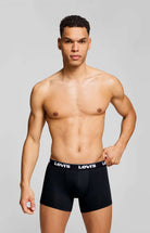 Levi's Men's 3 Pack Repeat Logo Cotton Stretch Boxer Briefs – Grey / Black