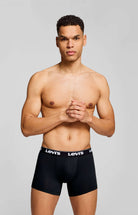 Levi's Men's 3 Pack Repeat Logo Boxer Briefs – Cotton Stretch Underwear, Khakhi / Black