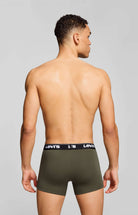 Levi's Men's 3 Pack Repeat Logo Boxer Briefs – Cotton Stretch Underwear, Khakhi / Black