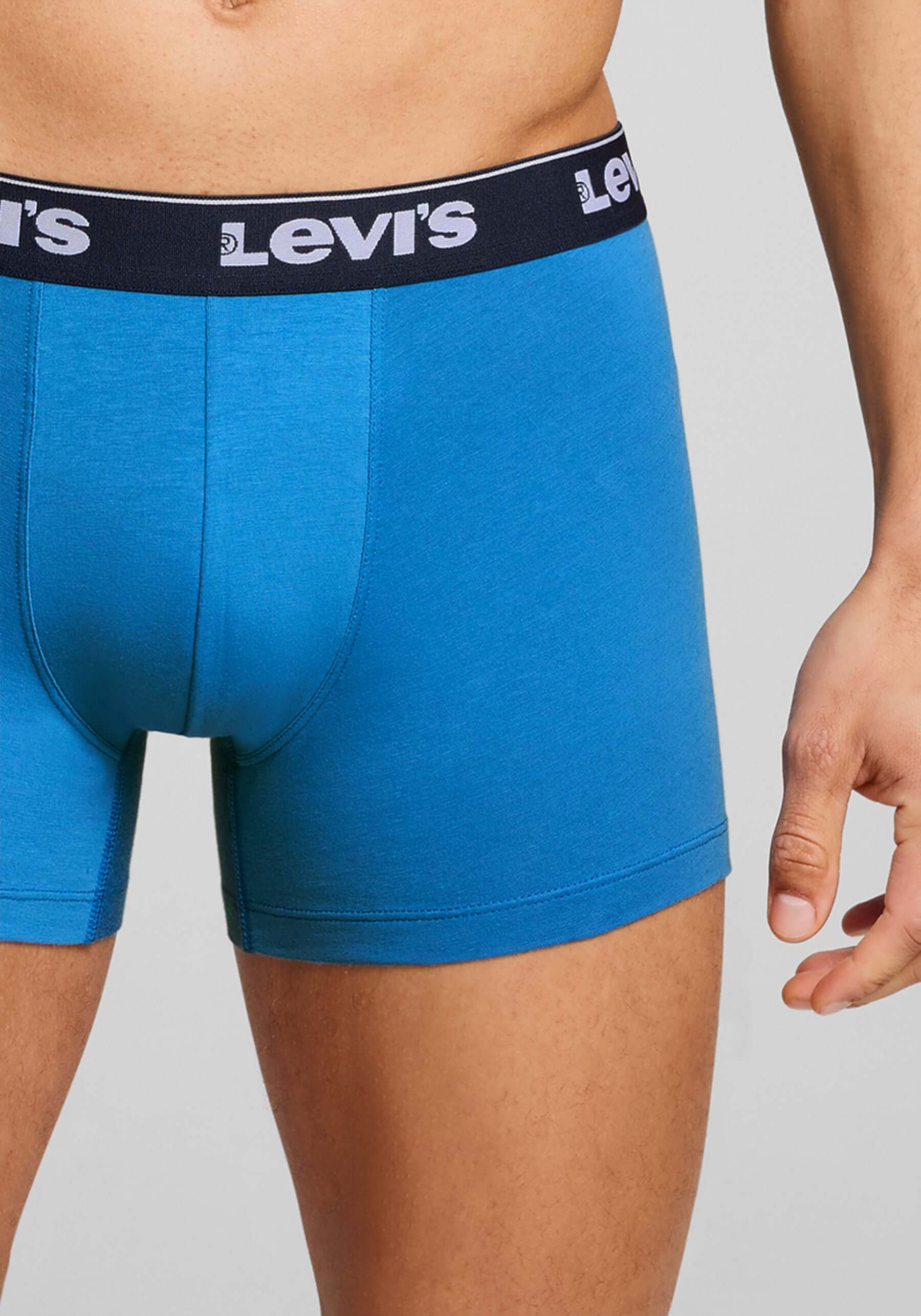 Levi's Men's 3 Pack Repeat Logo Cotton Stretch Boxer Briefs – Blue
