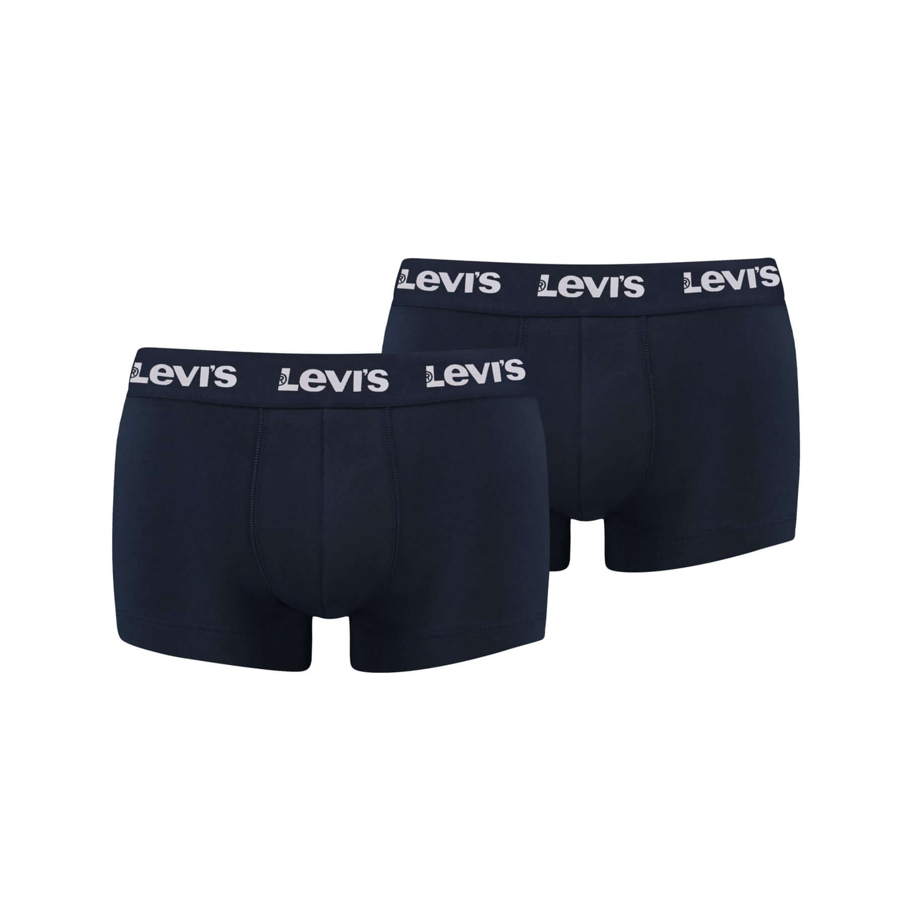 Levi's Men's 2 Pack Repeat Logo Trunks – Cotton Stretch Underwear, Navy