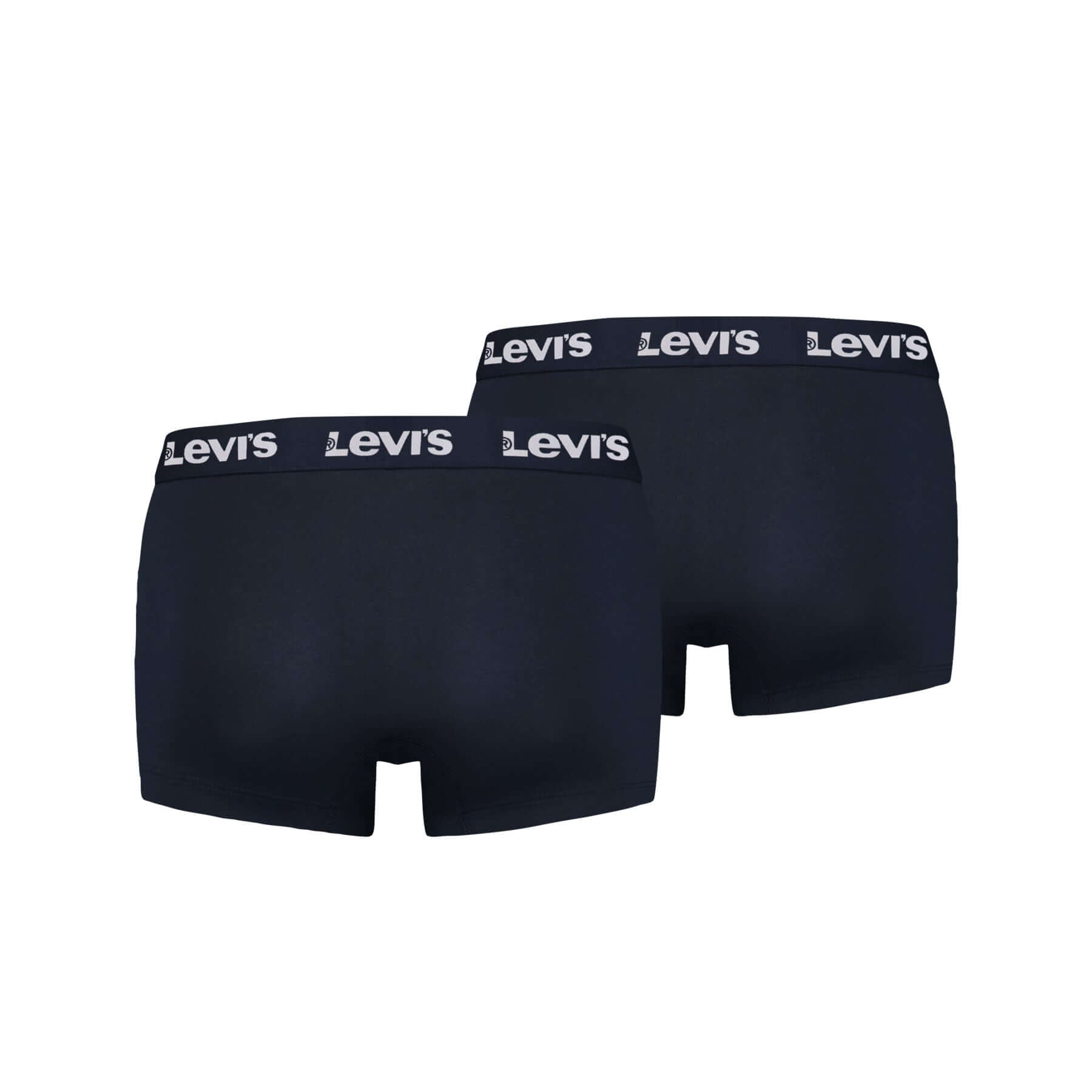 Levi's Men's 2 Pack Repeat Logo Trunks – Cotton Stretch Underwear, Navy