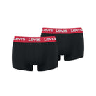 Levi's Men's 2 Pack Repeat Logo Trunks – Cotton Stretch Underwear, Black/Red