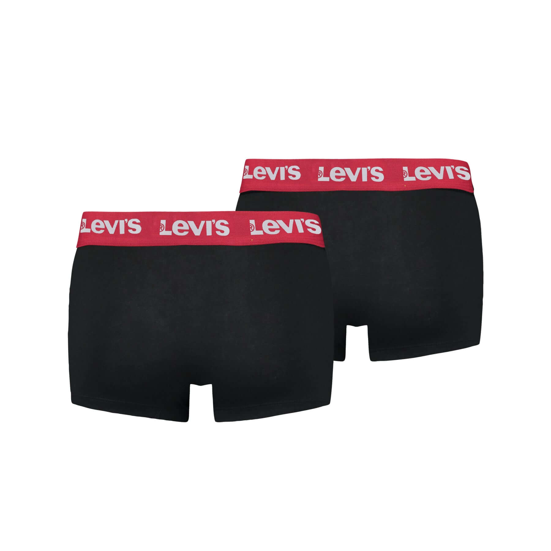 Levi's Men's 2 Pack Repeat Logo Trunks – Cotton Stretch Underwear, Black/Red