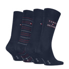Tommy Hilfiger Men's 4 Pack Stripe Crew Socks Gift Box - Navy