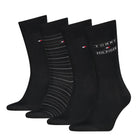 Tommy Hilfiger Men's 4 Pack Stripe Crew Socks Gift Box - Black