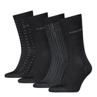 Calvin Klein Men's 4 Pack AOP Crew Socks Gift Box - Black