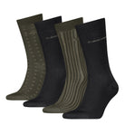 Calvin Klein Men's 4 Pack AOP Crew Socks Gift Box - Olive Green