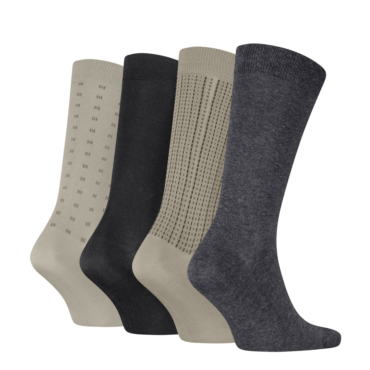 Calvin Klein Men's 4 Pack AOP Crew Socks Gift Box - Beige