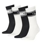 Calvin Klein Men's 4 Pack Sport Logo Crew Socks Gift Box - Black/White
