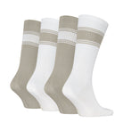 Calvin Klein Men's 4 Pack Sport Logo Crew Socks Gift Box - Beige/White