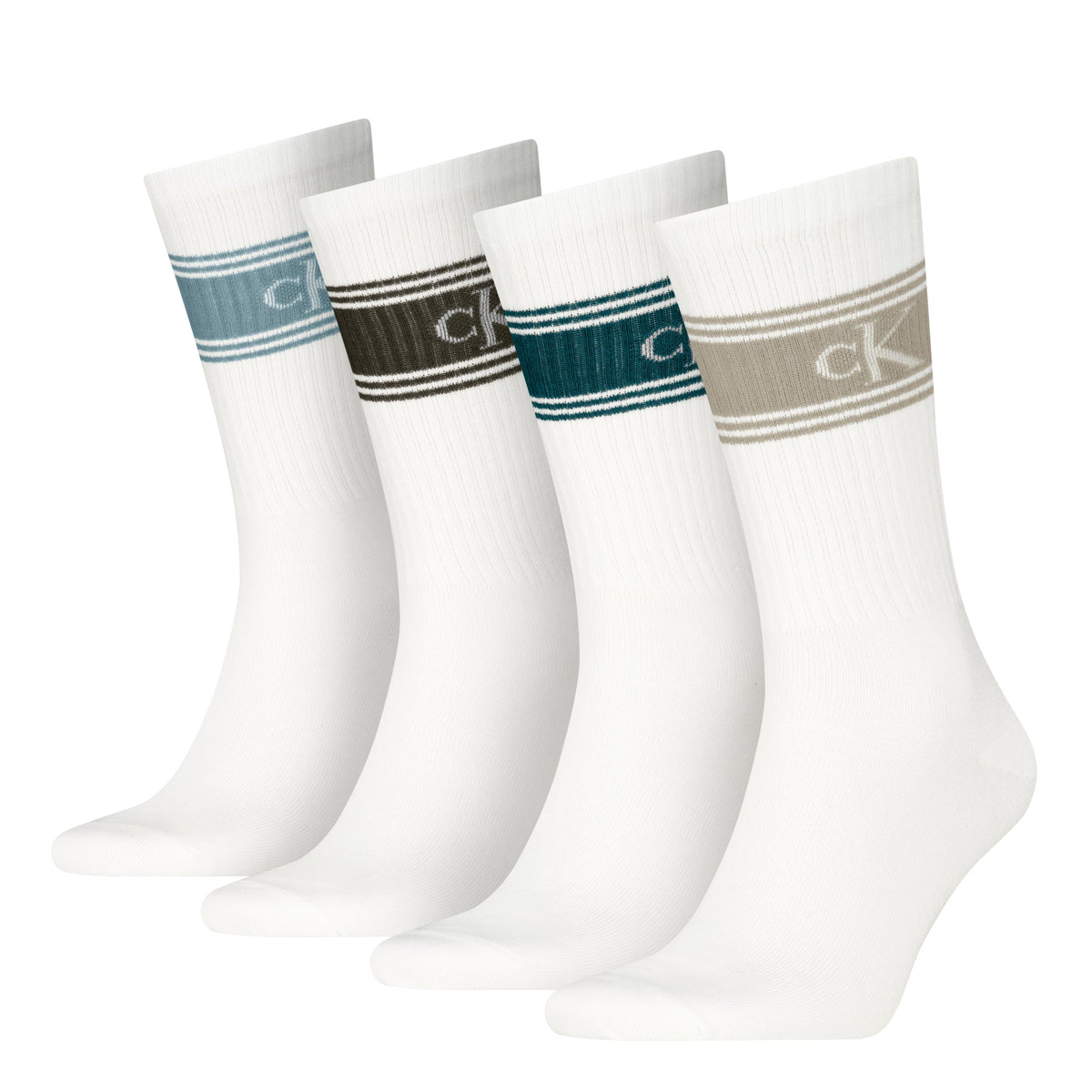 Calvin Klein Men's 4 Pack Sport Logo Crew Socks Gift Box - Multicolour