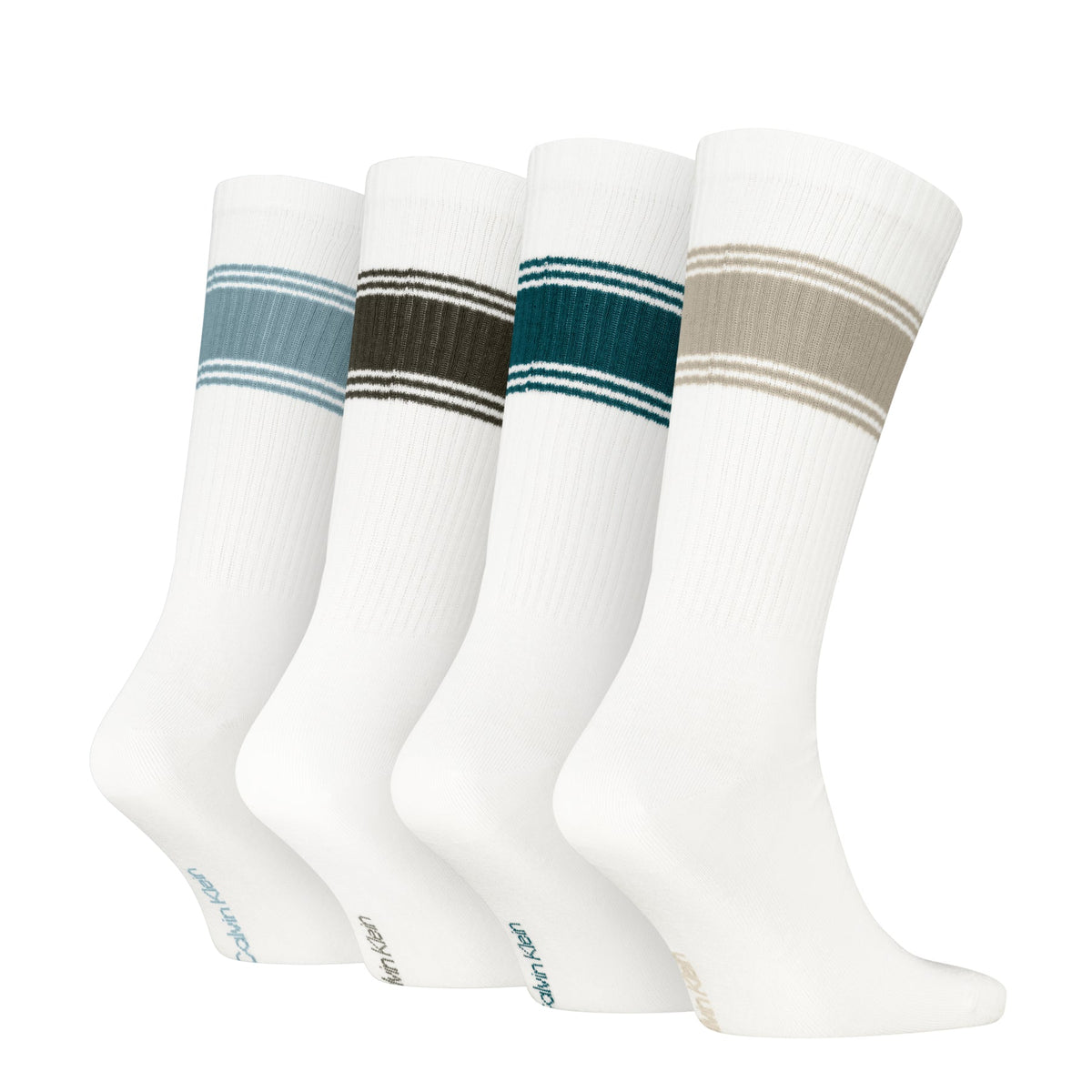 Calvin Klein Men's 4 Pack Sport Logo Crew Socks Gift Box - Multicolour