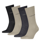 Calvin Klein Men's 4 Pack Classic Crew Socks Gift Box - Beige