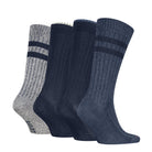 Levi's Men's 4 Pack Mouline Crew Socks Gift Box - Blue Combo