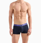 Emporio Armani 3 Pack Trunks Bold Monogram logo waistband - Navy Blue