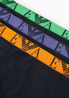 Emporio Armani 3 Pack Trunks Bold Monogram logo waistband - Navy Blue