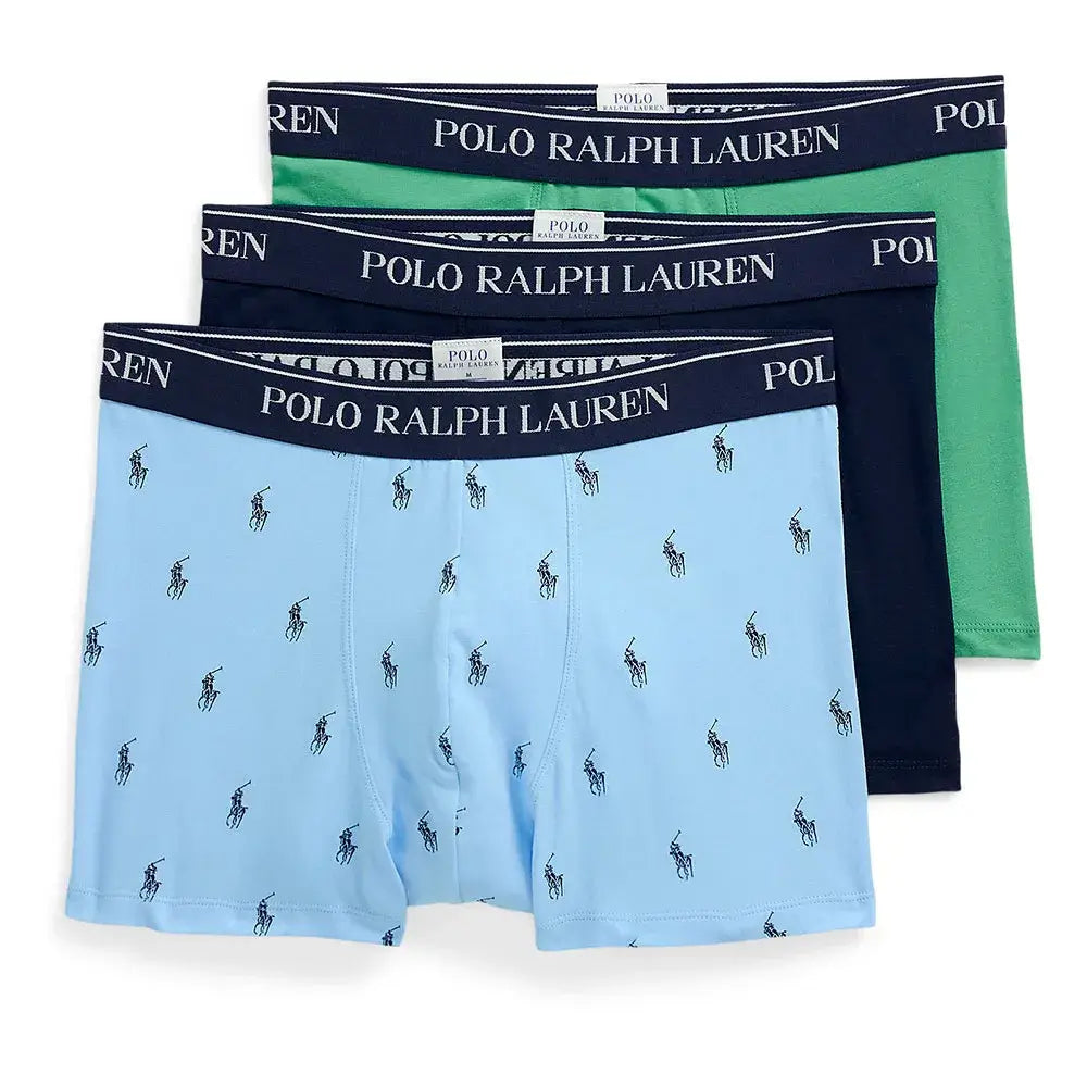 Polo Ralph Lauren 3 pack Boxer Trunks - Navy/Pistachio/Blue