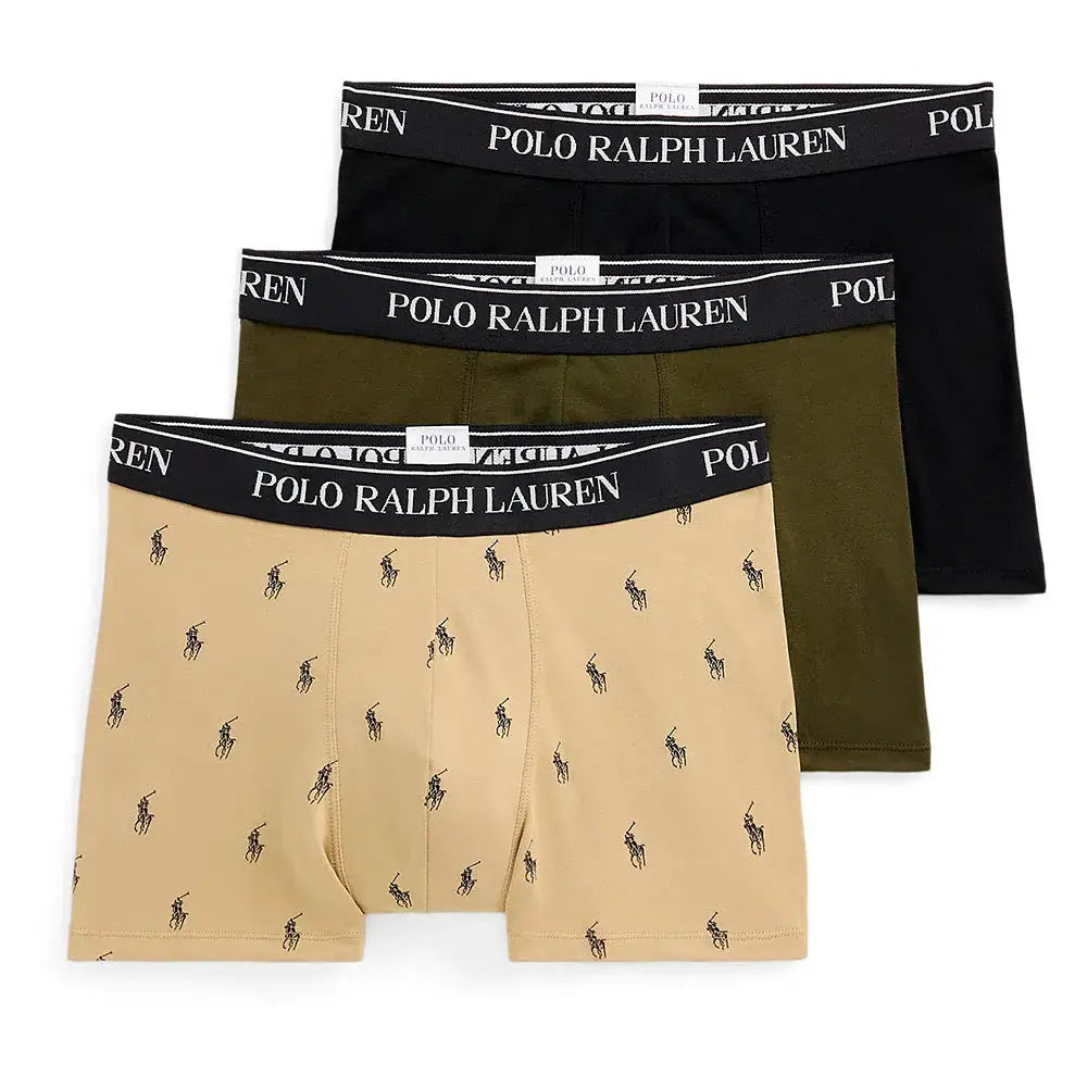 Polo Ralph Lauren 3 pack Boxer Trunks - Black/Armadillo/Khaki