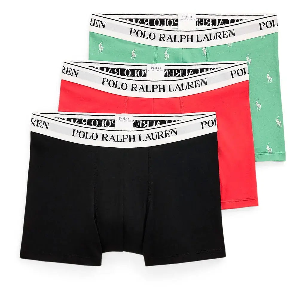 Polo Ralph Lauren 3 pack Boxer Trunks - Black/Red/Pistachio
