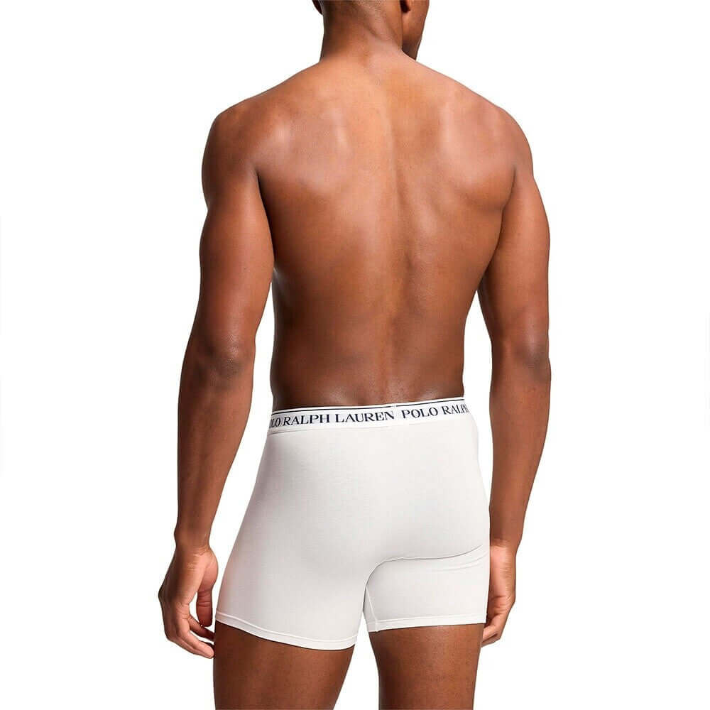 Polo Ralph Lauren Three-Pack Stretch Cotton Boxer Briefs - Navy/White/Office Blue