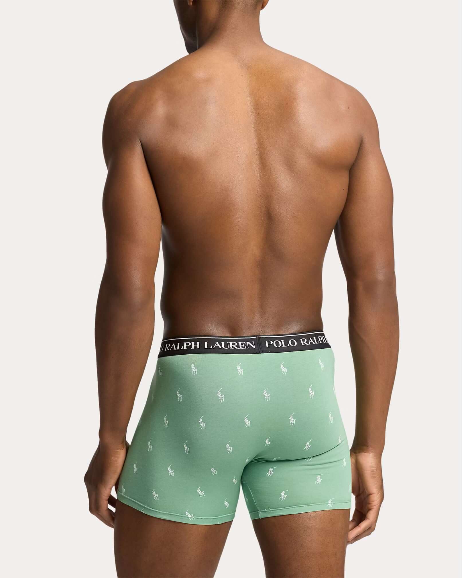 Polo Ralph Lauren Three-Pack Stretch Cotton Boxer Briefs - Black/Heather/Pistachio