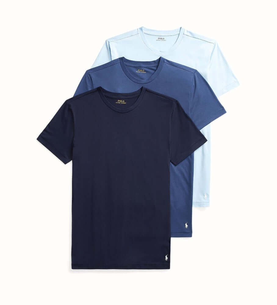 Polo Ralph Lauren Crewneck 3 Pack T-Shirts - Blue / Navy