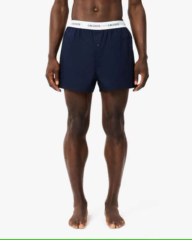 Lacoste 3-Pack Cotton Poplin Boxers Men - Green / Navy Blue / White